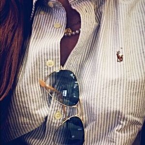 Polo Ralph Lauren Ladies Button Down Striped Sz XL